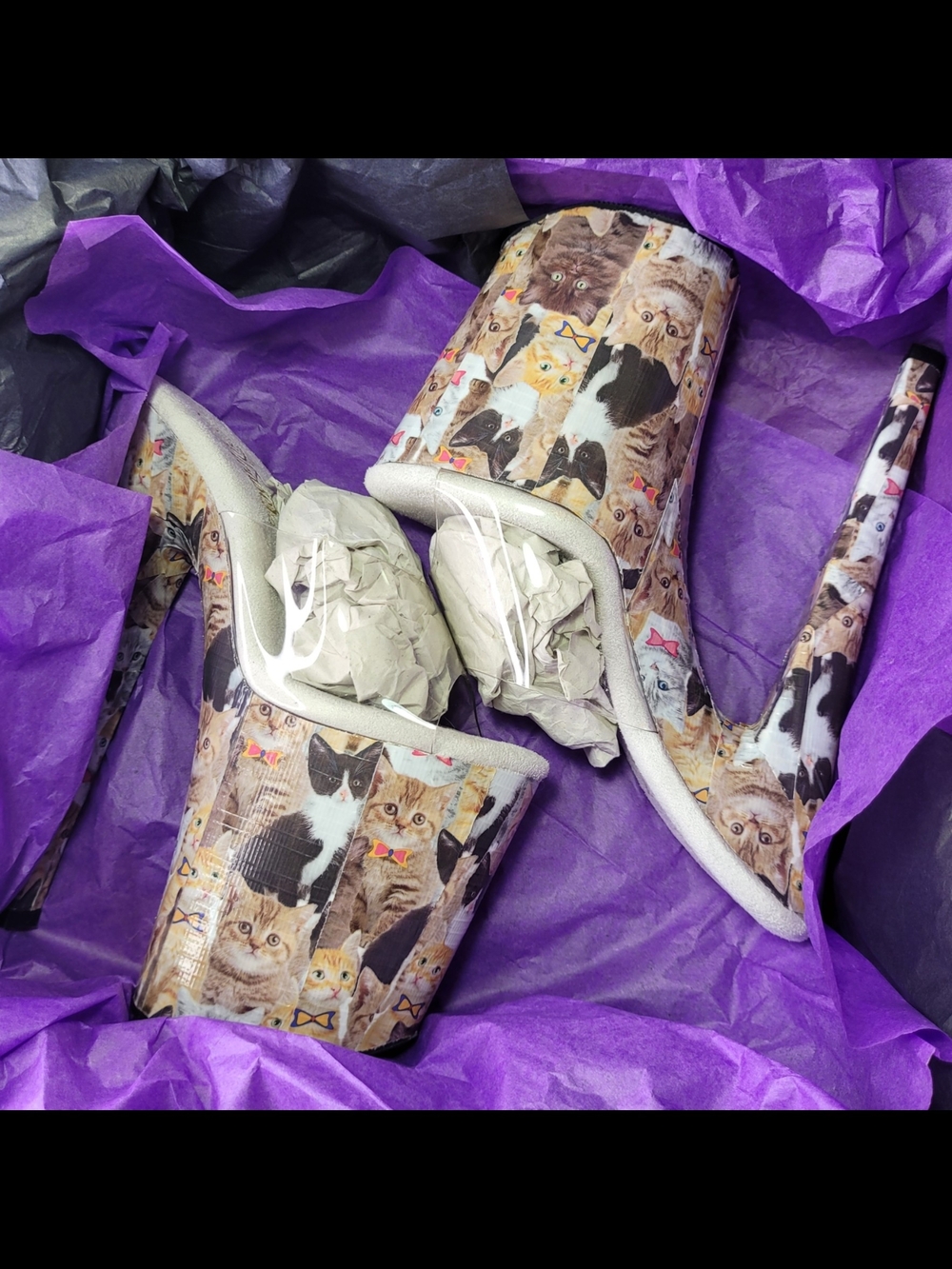DIY Kitten Kitty Duck Tape Duct Tape 8 inch Pleaser USA Dancer Pole Club Heels